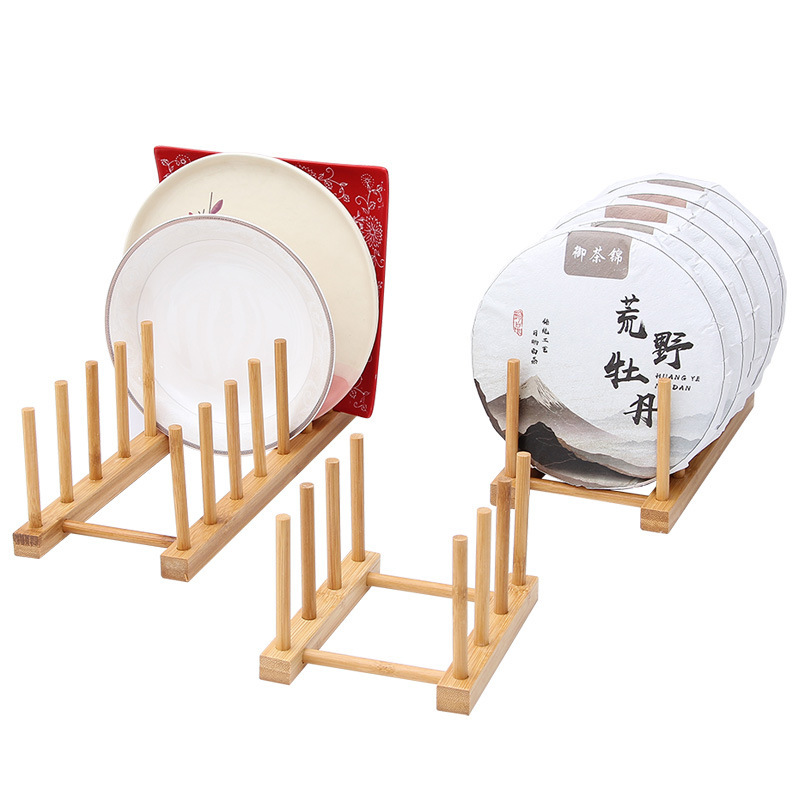 Kitchen bowl rack, tea cake bamboo holder, Pu'er tea rack, tea cake stand, tea cake display rack, drip tray