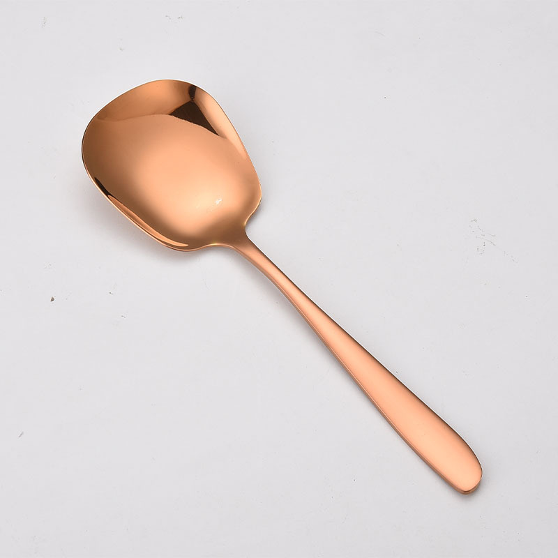 304 Stainless Steel Large Rice Spoon Public Spoon Home Long-Handle Serving Spoon Soup Spoon Strainer Spoon Small Frying Spoon Hotel Serving Spoon