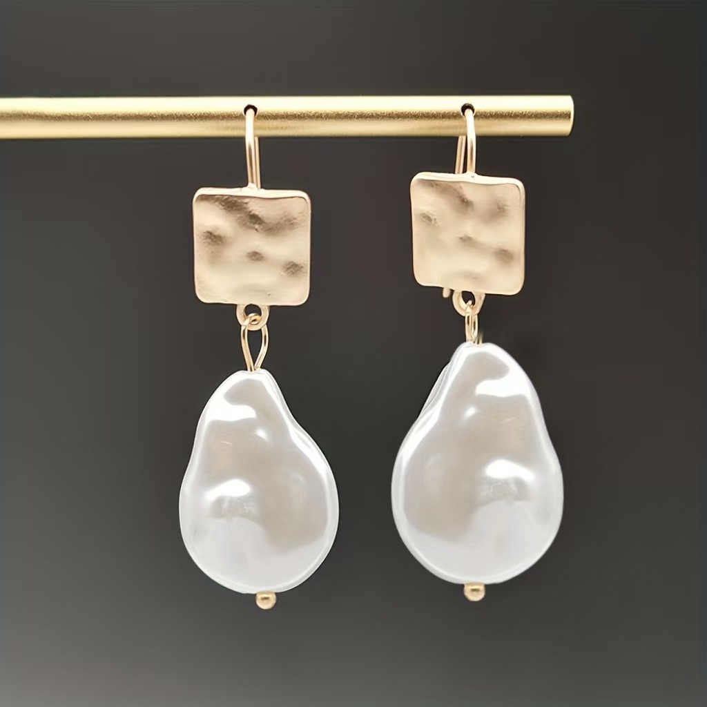 Women's Earrings Natural Stone Drop Earrings Style Aquamarine Ear Accessories Independent Station Enamel Jewelry