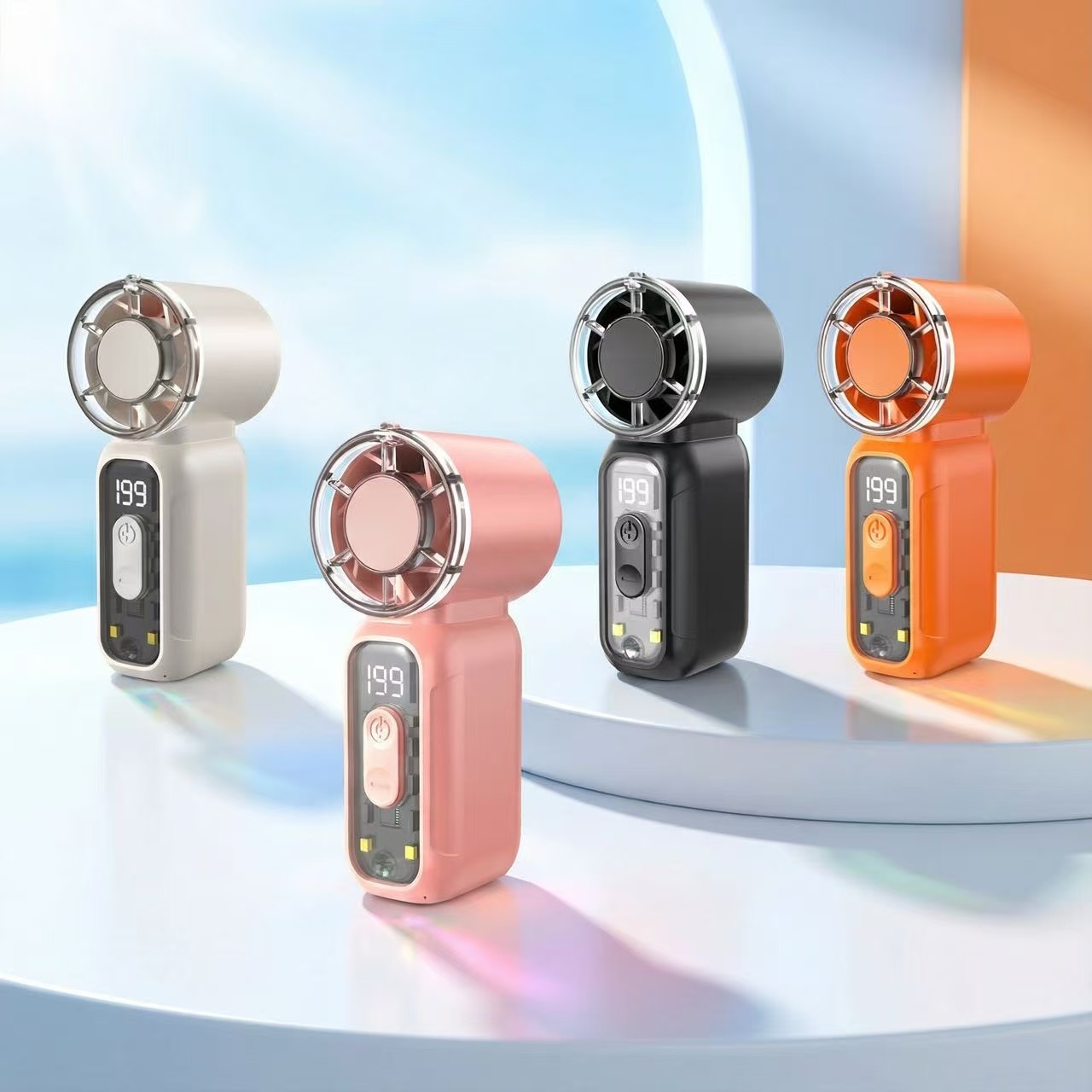 New Mini Handheld Fan Charging Pocket Fan High Wind Small Outdoor Portable High Speed Small Wind Cannon Turbo