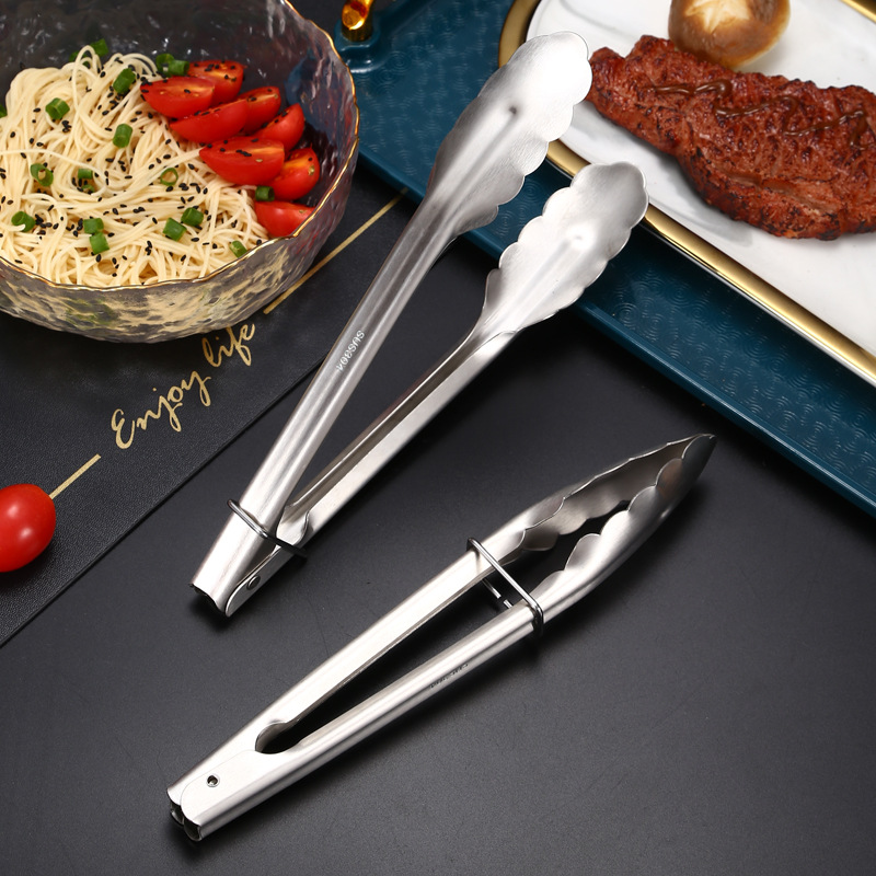 304 stainless steel food clip 9 inch with lock clip steak clip barbecue clip bread clip baking supplies