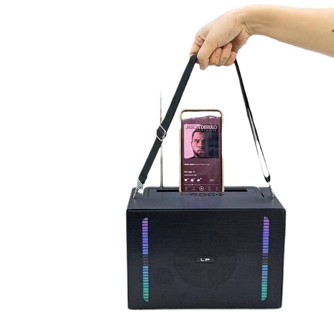 New V90 Wireless Bluetooth Speaker Outdoor Subwoofer with RGB Colorful Light Portable Handle Radio