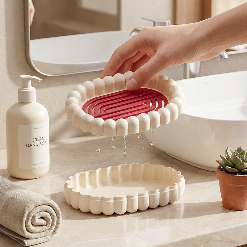 Home drainage soap dish, double-layer thickened water-control soap dish, home soap rack, dormitory cute laundry soap dish 2024