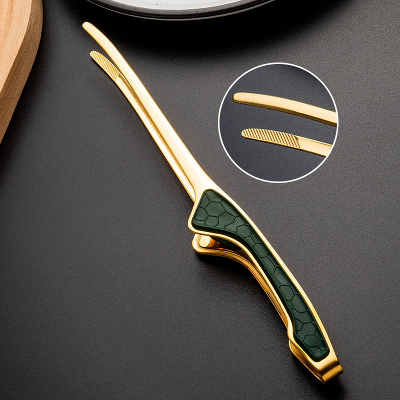 430 stainless steel barbecue clip, anti-scald, anti-slip, bright food clip, steak clip, buffet clip