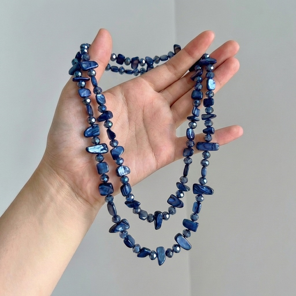 Colorful Natural Stone Beaded Accessories Bohemian Ethnic Style Necklace Niche Sweater Chain Women