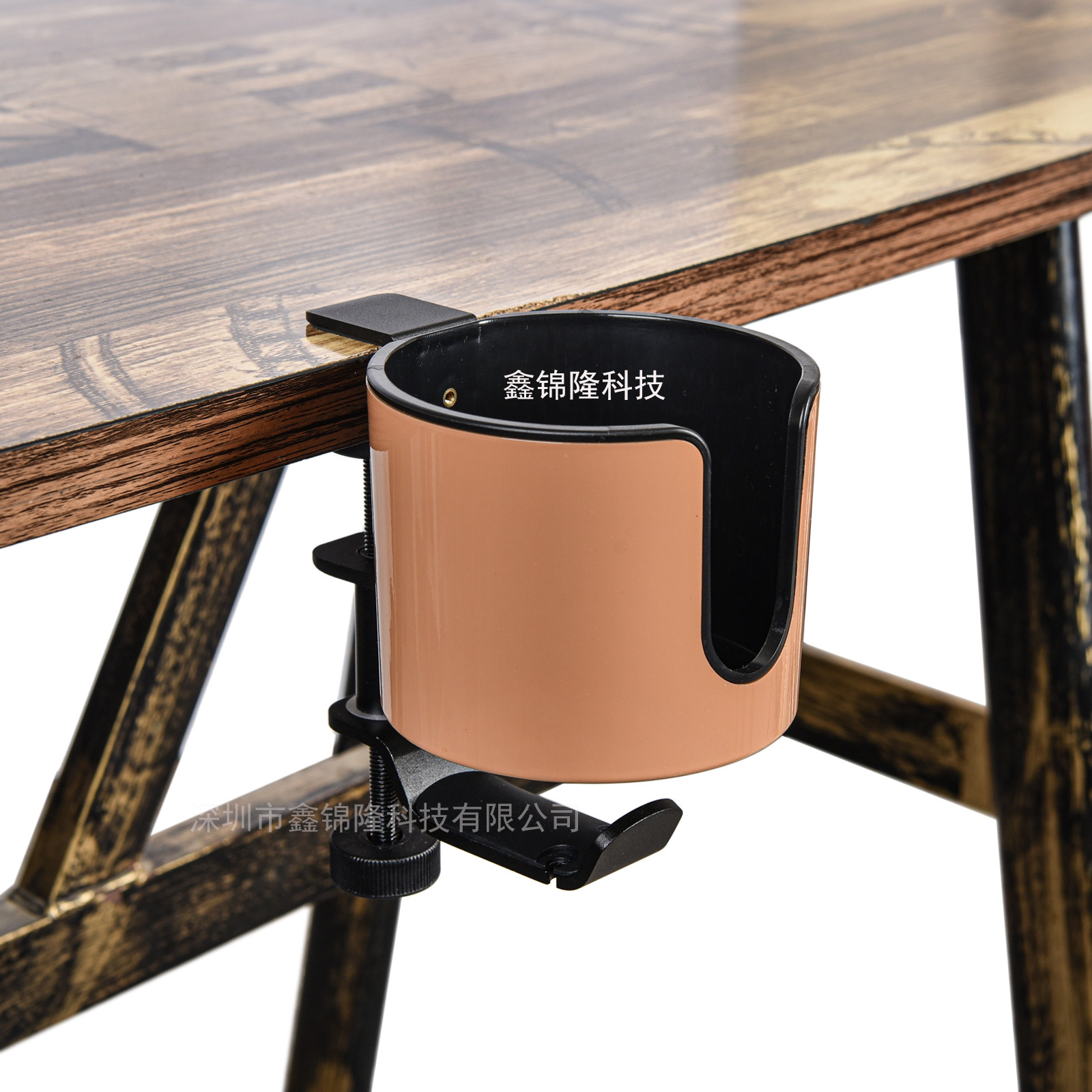 Aluminum alloy headphone stand, 360-degree rotating multifunctional no-drill desk edge cup holder and headphone hanger 2-in-1