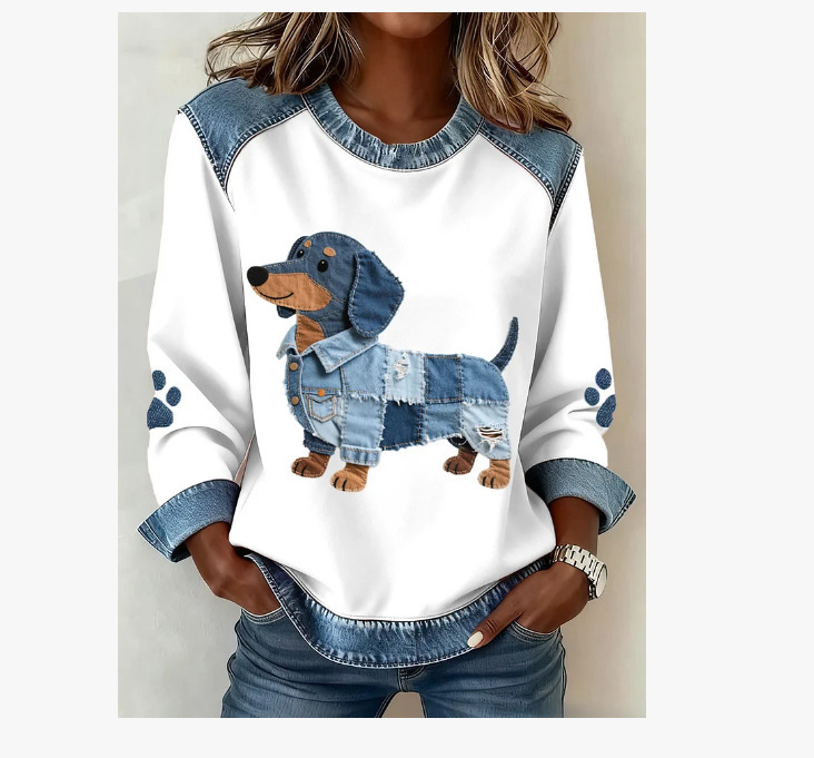 2025 Autumn Winter Women's New Animal Lion Tiger Print Women's Round Neck Sweatshirt