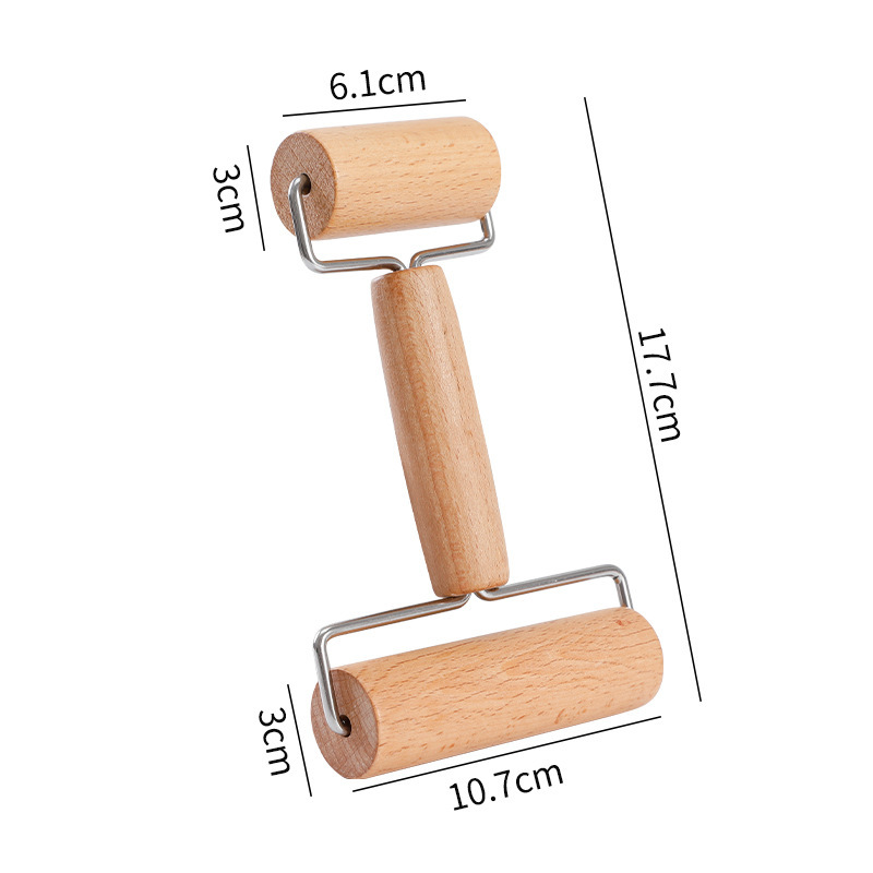 Wooden Handle Rolling Pin Double Head Solid Wood Roller for Dumpling Wrapper Beech Wood Rolling Pin Baking Tool