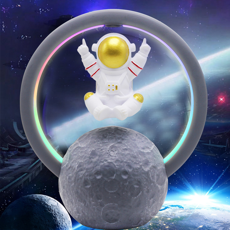 Magnetic levitation astronaut Bluetooth speaker lamp small spaceman RGB wireless subwoofer ornament birthday gift