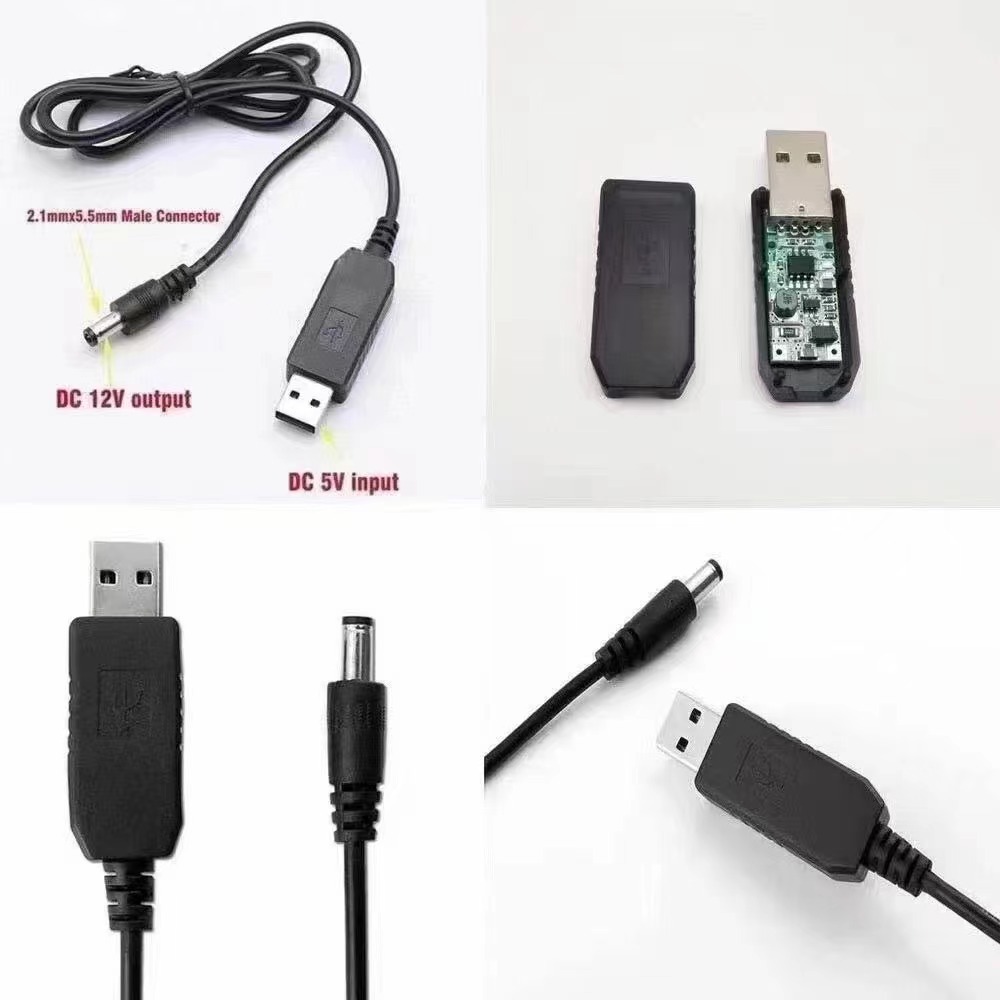 USB power boost cable 5V to DC9V/12V step-up converter cable with 8 DC tips multi-function voltage conversion cable