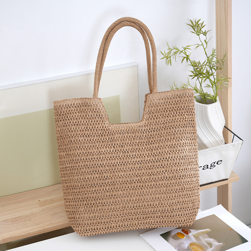 New handbag, beach bag, handmade straw bag, seaside vacation, large capacity shoulder bag, tote bag