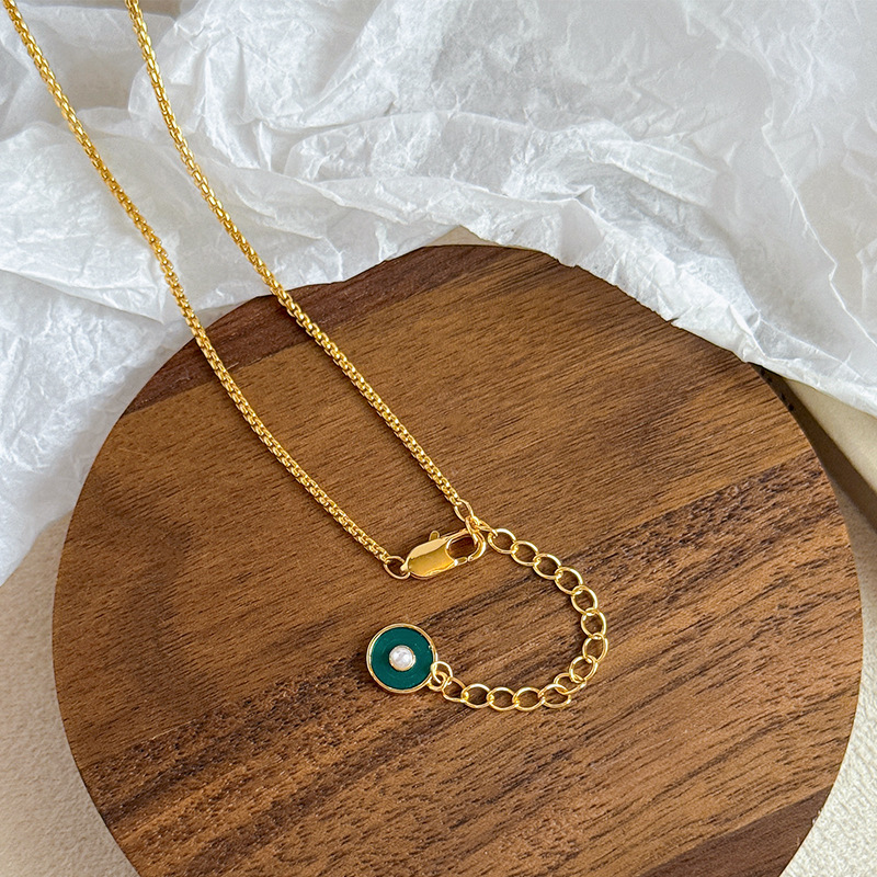 NALA Blue Natural Stone Earring Necklace Set Set Jewelry Necklace Earrings Women