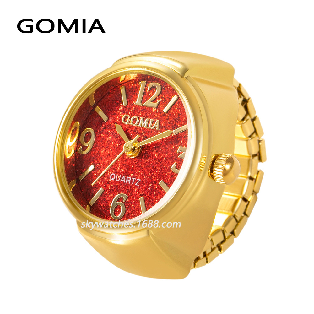 Ring Watch for Women, New Simple Digital Glitter Watch Student Finger Ring Watch Gold Finger Watch