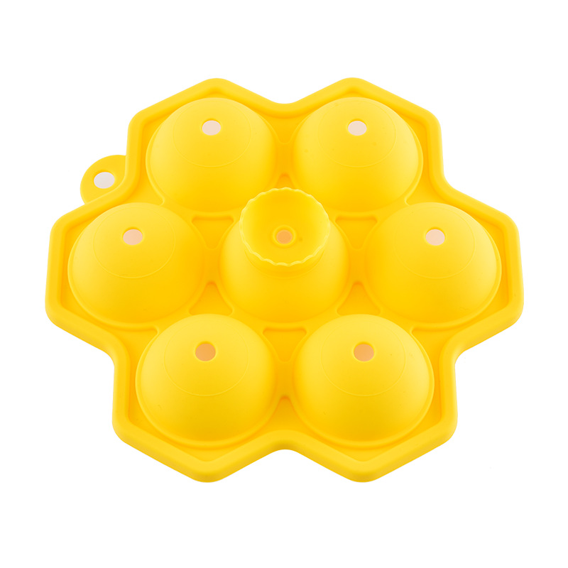 Round 7-hole silicone ice cube mold ice ball whiskey ice ball mold refrigerator ice cube tray