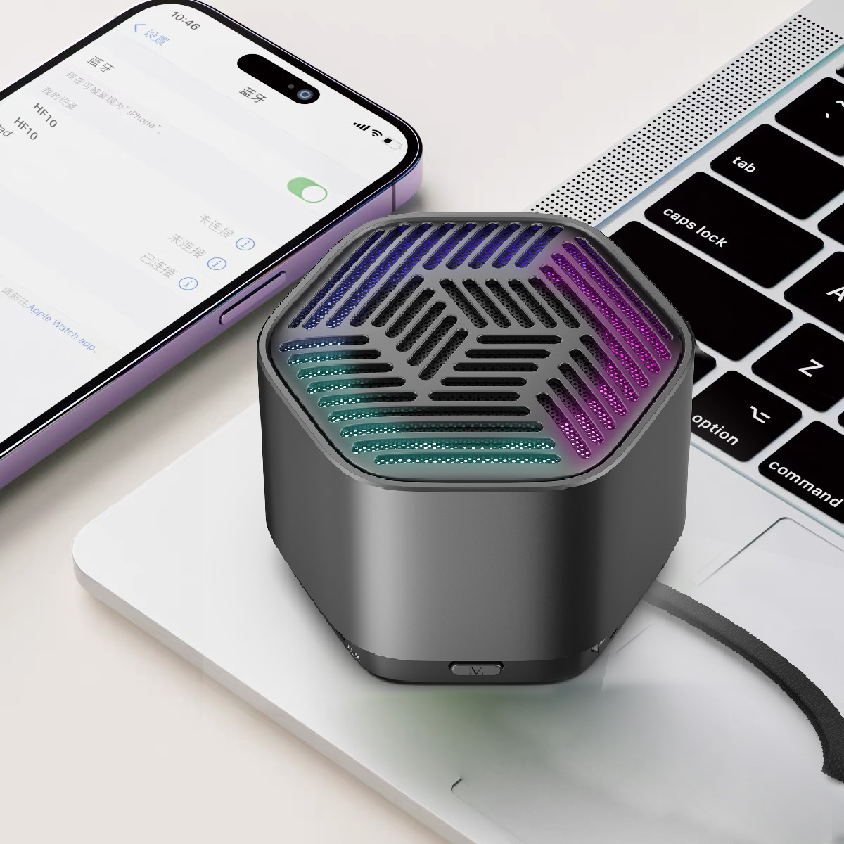 Private mold gift Bluetooth speaker, bamboo wood eco-friendly wheat straw fabric small audio, wireless mini portable subwoofer