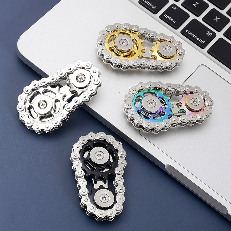 Wheel Chain Finger Spinner Gear Decompression Chain Time-Killing Toy Hand Play Accessory Small Gift
