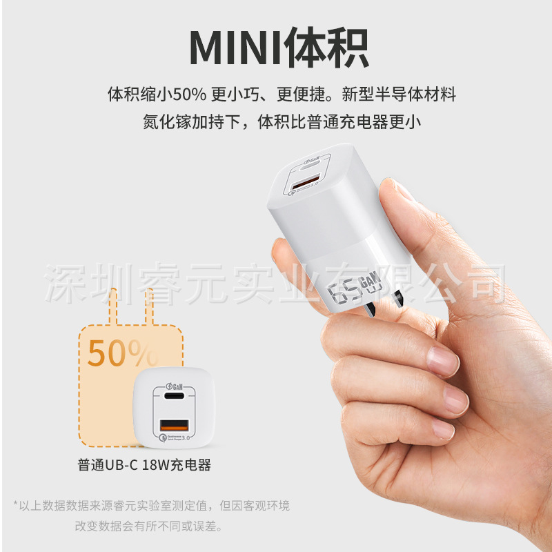 65W GaN Charger PD Fast Charging Head for Huawei Apple 17 Phone Computer Charger