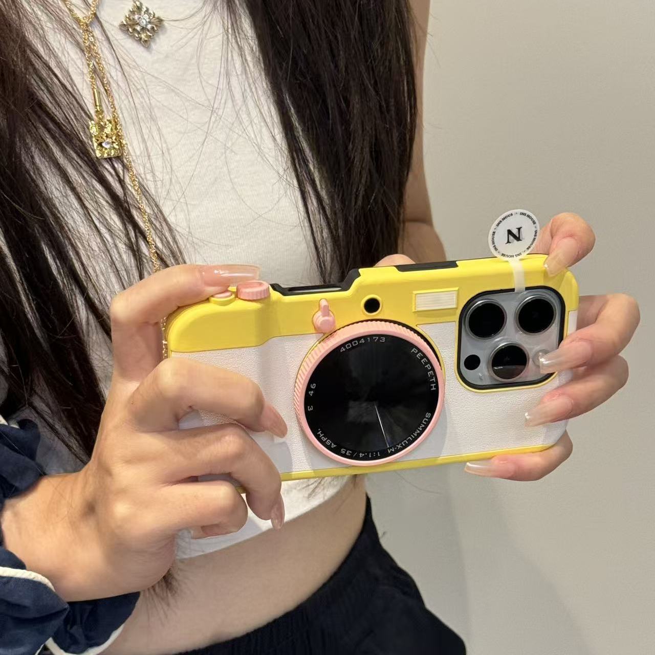 黄白色+【粉色磁吸镜头圈】 · iPhone13promax