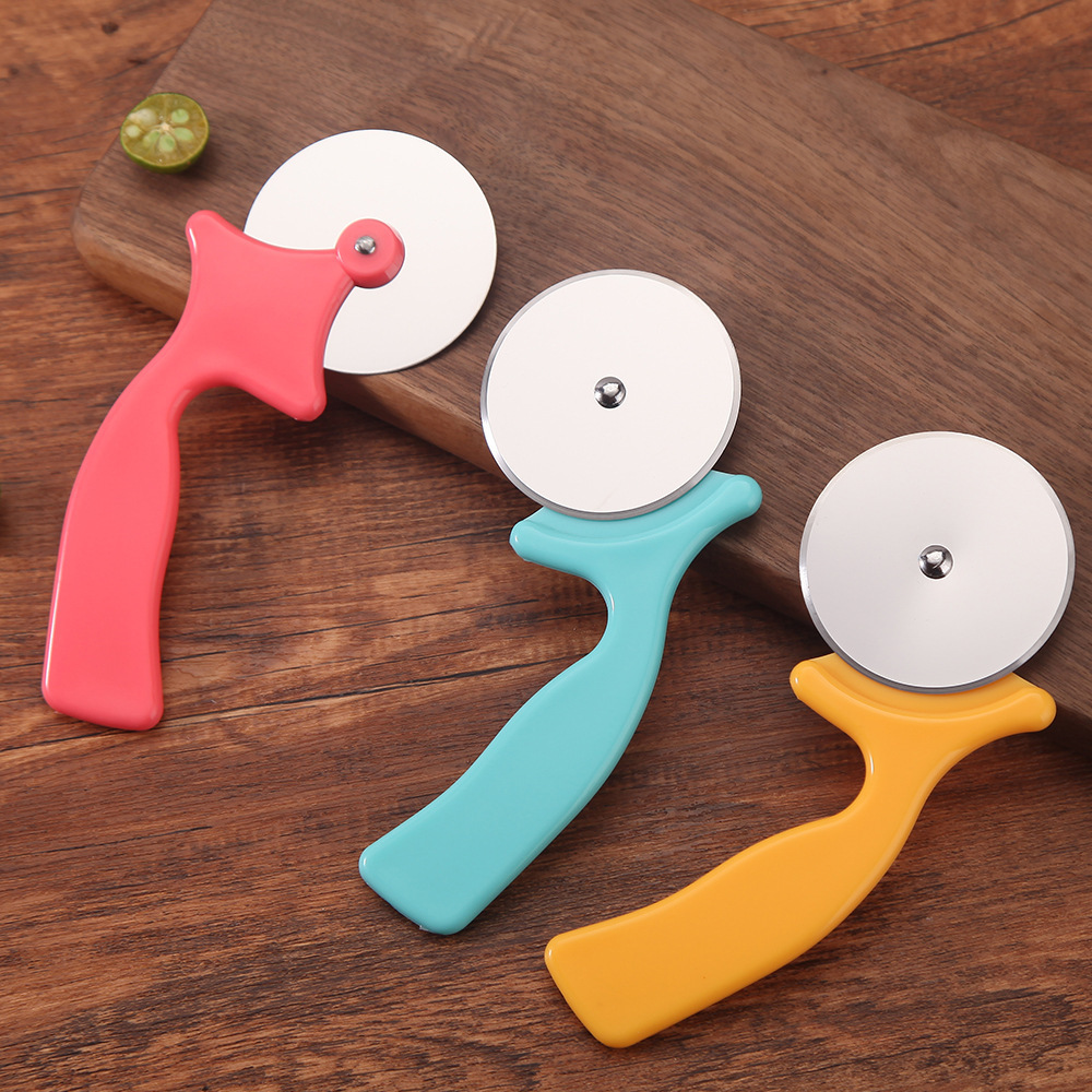 Stainless Steel Pizza Cutter Baking Tool Pancake Cutter Dough Divider Kitchen Round Rolling Knife