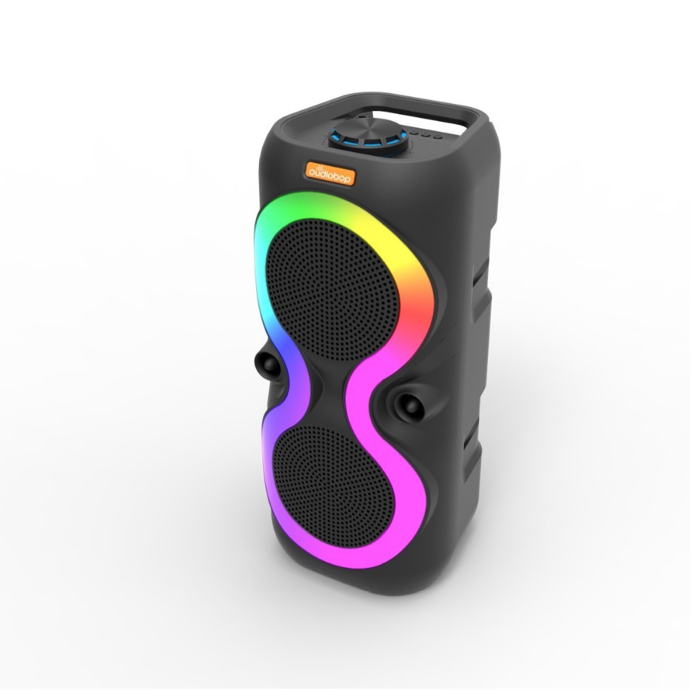 New Dual 6.5-inch Bluetooth Speaker Colorful Light Outdoor Low Bass Square Dance Handheld Portable High Power Speaker