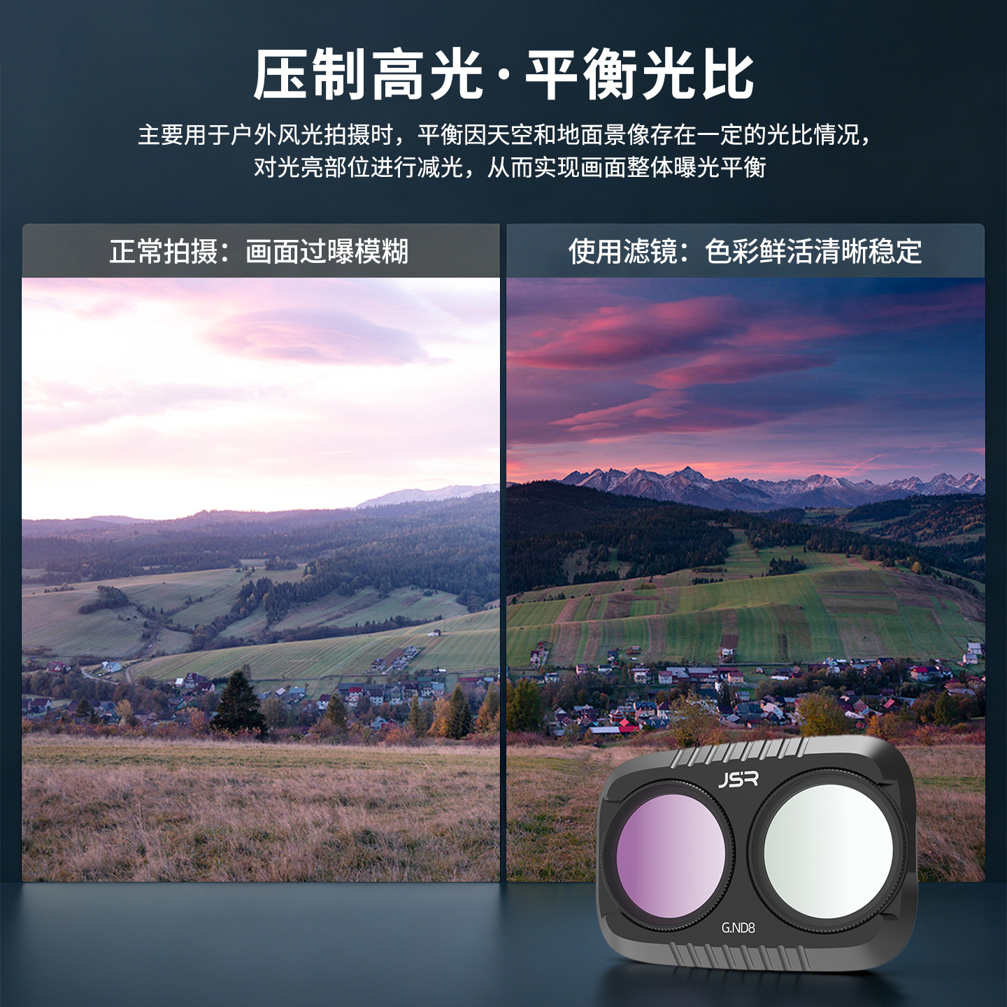 Filter kit for DJI Pocket 4 P action camera CPL polarizer ND neutral density filter