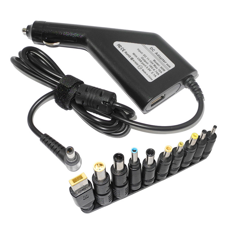 Car laptop power charger 19V4.74A car charger power adapter 5V2.1A USB fast charge
