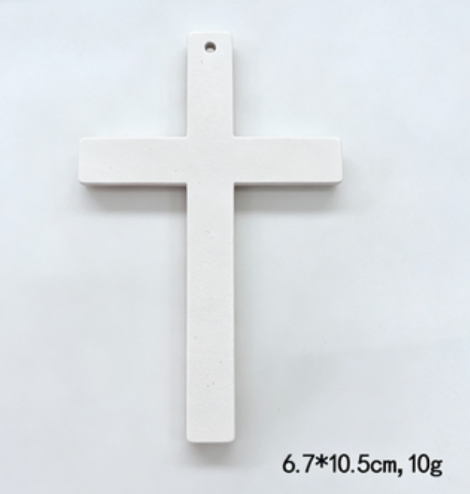 Halloween Accessory Wooden Cross Necklace for Men and Women Long Sweater Chain