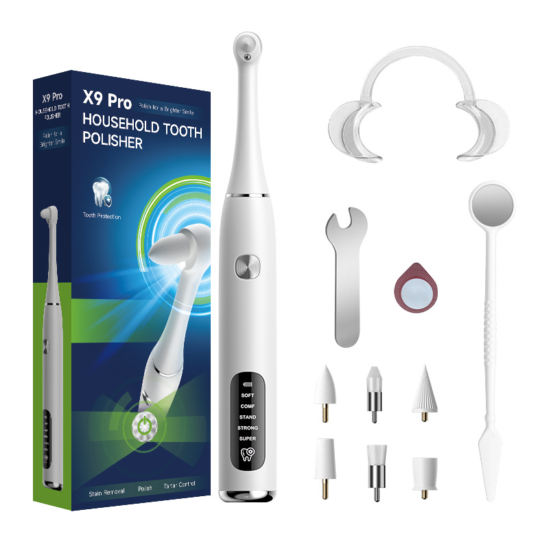 New waterproof electric teeth whitening device, tooth polisher, plaque and yellow teeth remover, oral stain cleaner