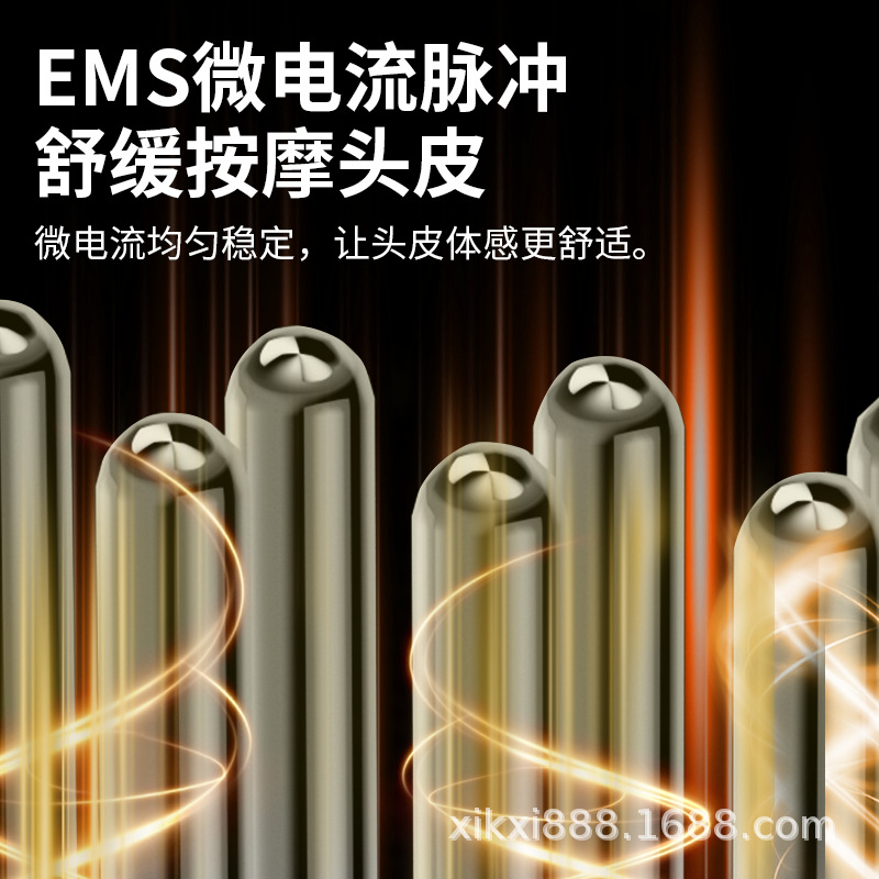 Electric Massage Comb Instrument Head Applicator EMS Vibration Red Light Hair Scalp Conduction Liquid Essential Oil Microcurrent Comb