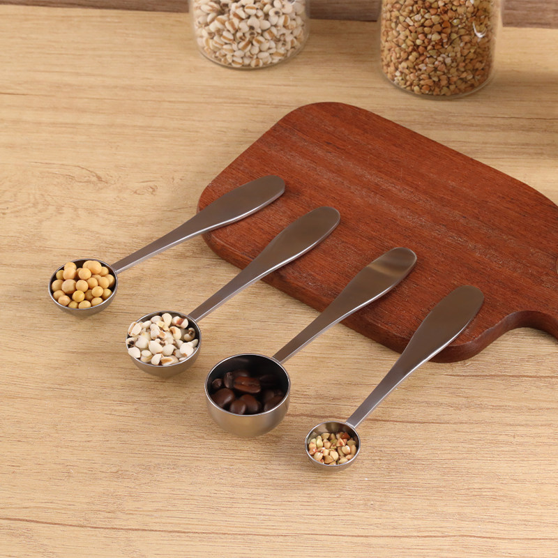 304 Stainless Steel Coffee Bean Spoon Kitchen High Precision Commercial Measuring Spoon Long Handle Salt Milk Powder Seasoning Spoon
