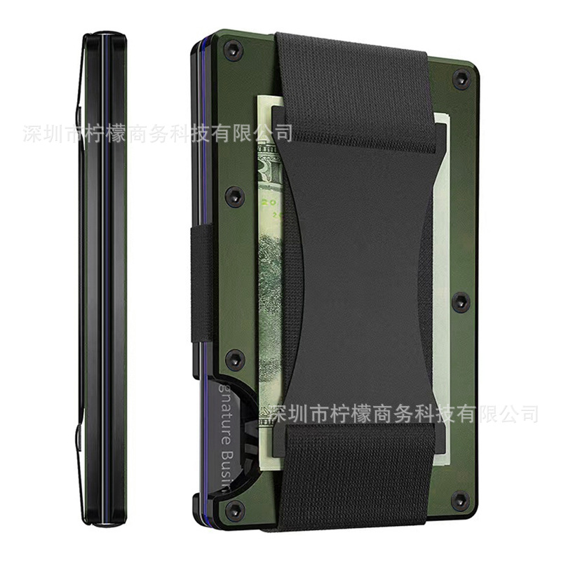 Metal Card Holder Carbon Fiber Wallet Money Clip RFID Anti-theft Foreign Gift