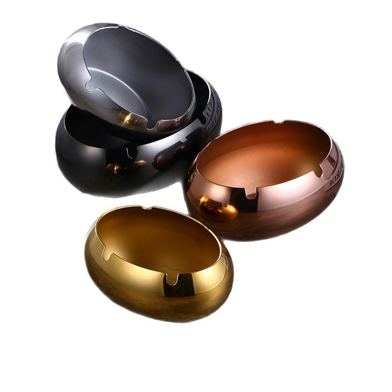 Yuanbao Stainless Steel Ashtray Internet Cafe Restaurant Hotel Oval