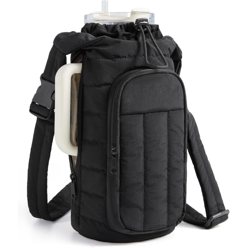 New Water Bottle Cover Quilted Insulated Water Bottle Cover Twill Water Bottle Single Shoulder Bag Water Bottle Bag Crossbody Water Bottle