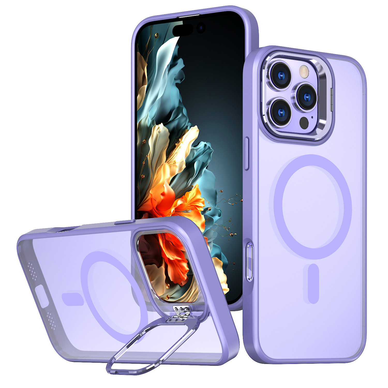 For iPhone17promax Ultra Crystal Armor 17pro Phone Stand Apple 17/16/15/14 Protective Case
