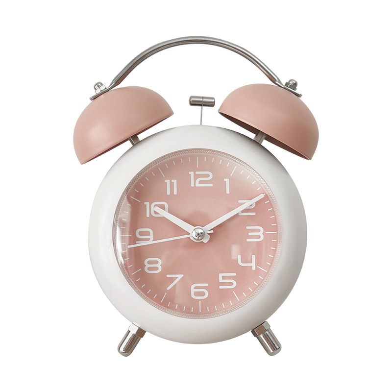 Large Alarm Clock Wake-up Student Children Mechanical Metal Bell Silent Night Light Bedroom Desktop Clock F18