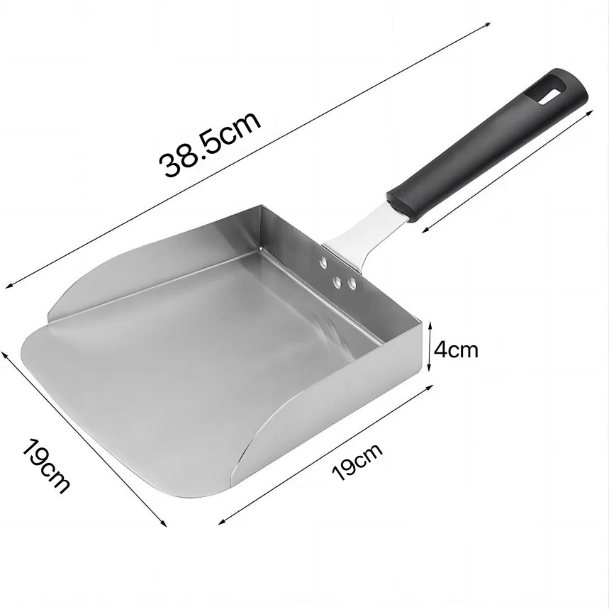 Stainless steel food transfer spatula commercial french fries small food outdoor barbecue tool multifunctional food spatula