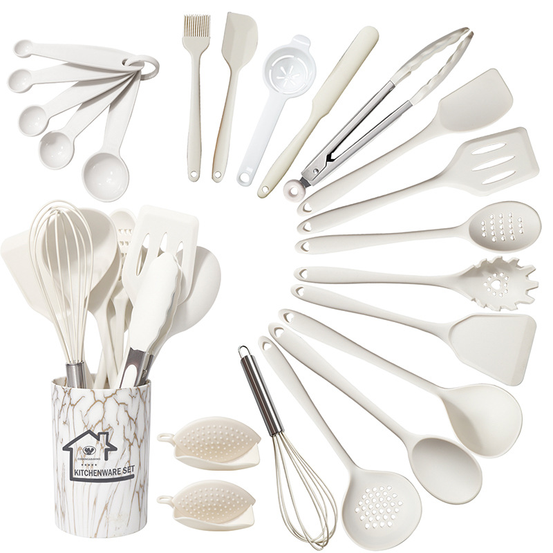 Silicone Spatula and Soup Spoon 22-Piece Set Non-Stick Silicone Spatula Food Grade High Temperature Resistant Silicone Kitchenware Set