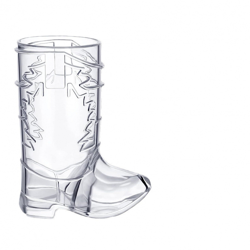 Cowboy boot plastic shot glass western cowboy theme party drink transparent small shot glass bachelor party supplies