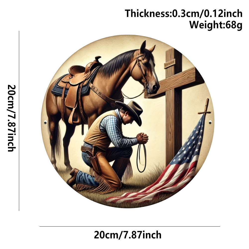20*20*0.3cm · 木质装饰挂牌 牛仔和马
