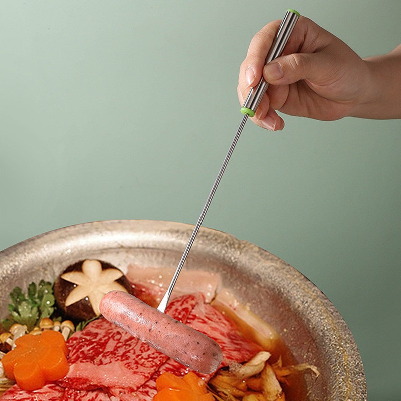 24CM Stainless Steel Dessert Fork Cheese Chocolate Fondue Fork Fruit Fork Dessert Cake Fork