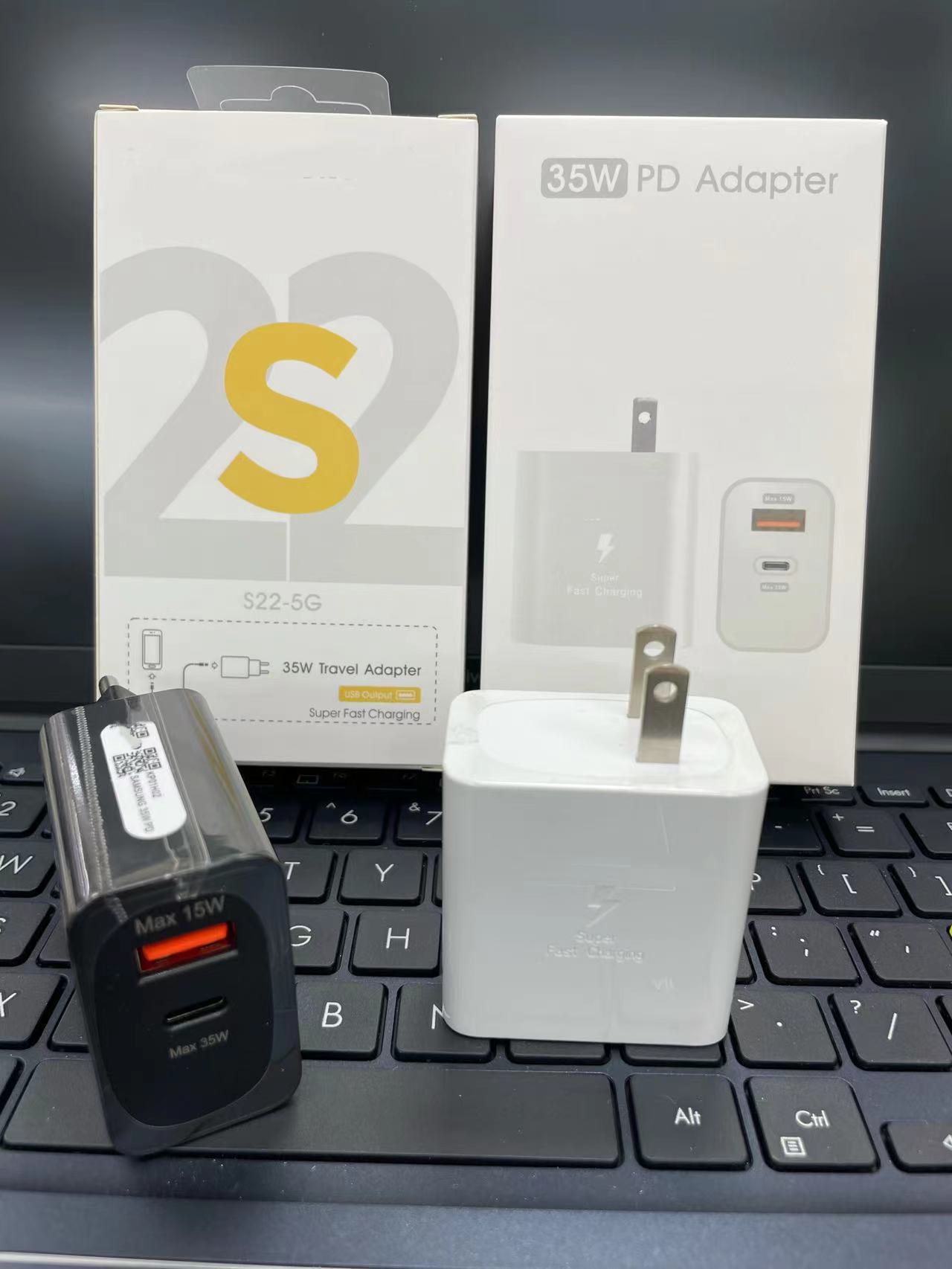 35W PD S22 Dual Port Charger A+C Fast Charging Head QC3.0 Multi-Function Phone Charger