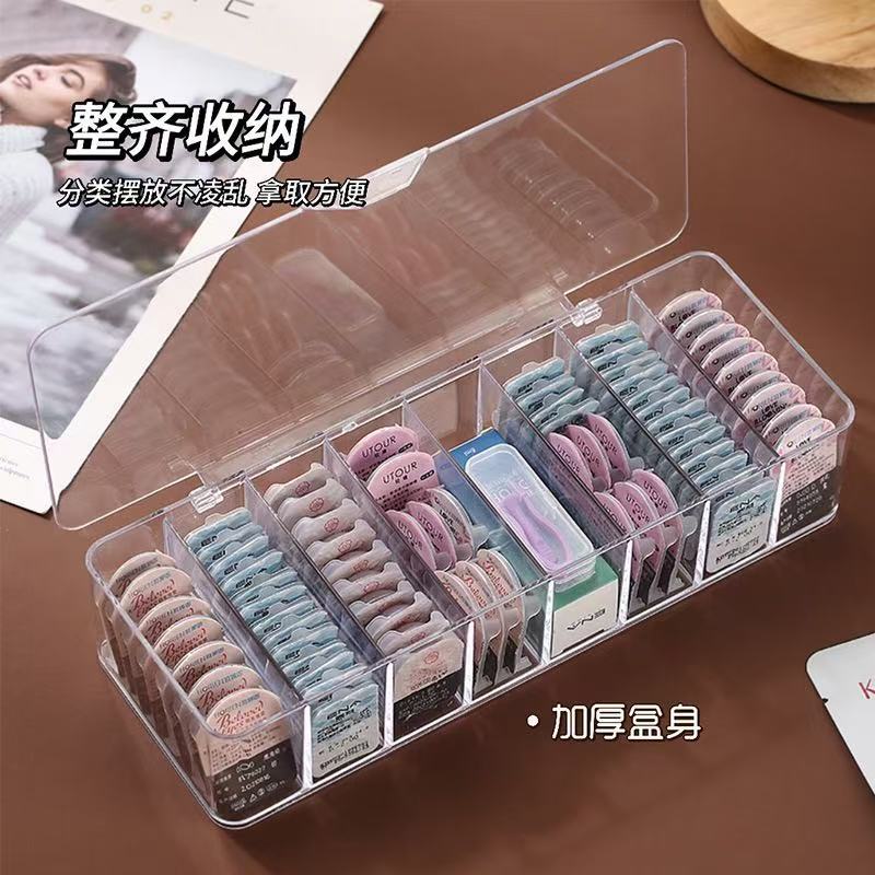 Data cable contact lens storage mobile phone charger charging cable dustproof storage box transparent multi-layer display organizing divider