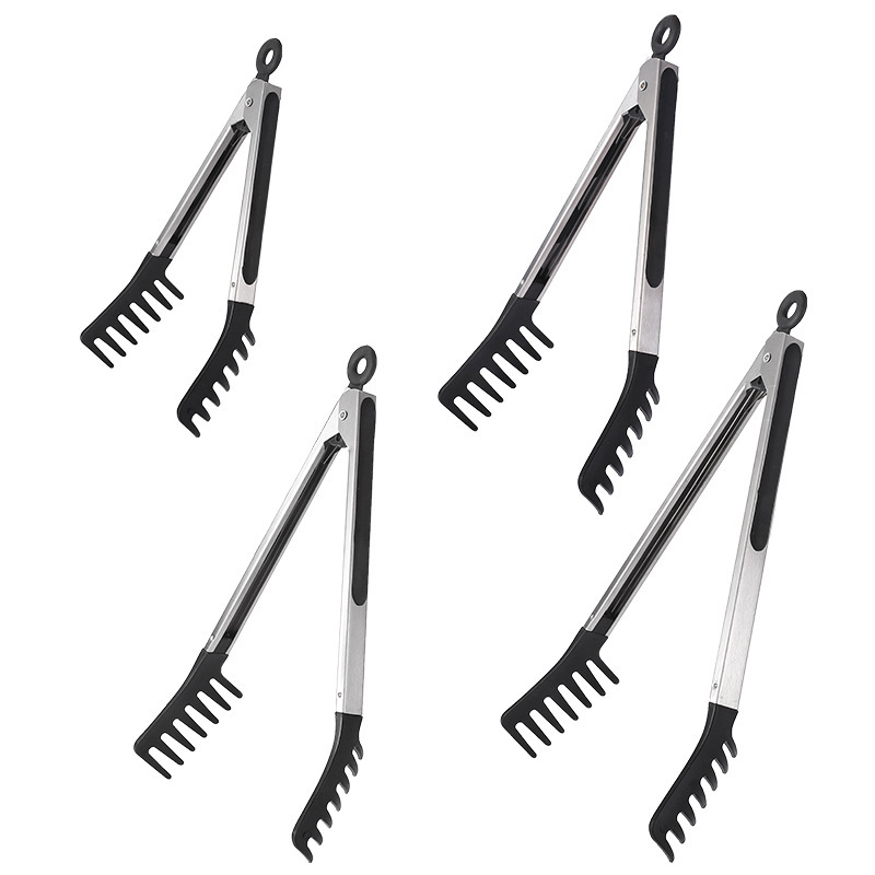 European Nylon Heat-Proof BBQ Tongs Cooking Clips Spatula Noodle Pasta Tongs Bread Baking Salad Food Clips