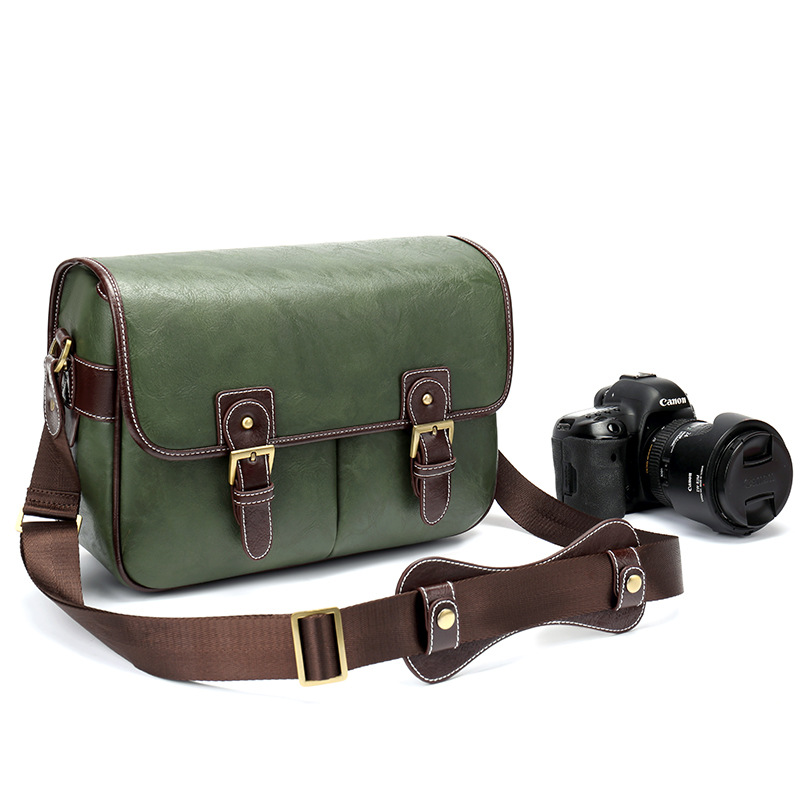 Single shoulder bag faux leather DSLR camera bag for Nikon Canon cameras with inner padding anti-drop
