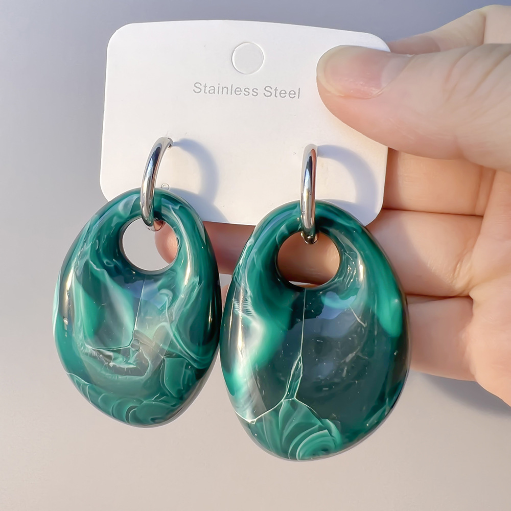 Stainless Steel Earrings, Irregular Resin Earrings, Earring Accessories