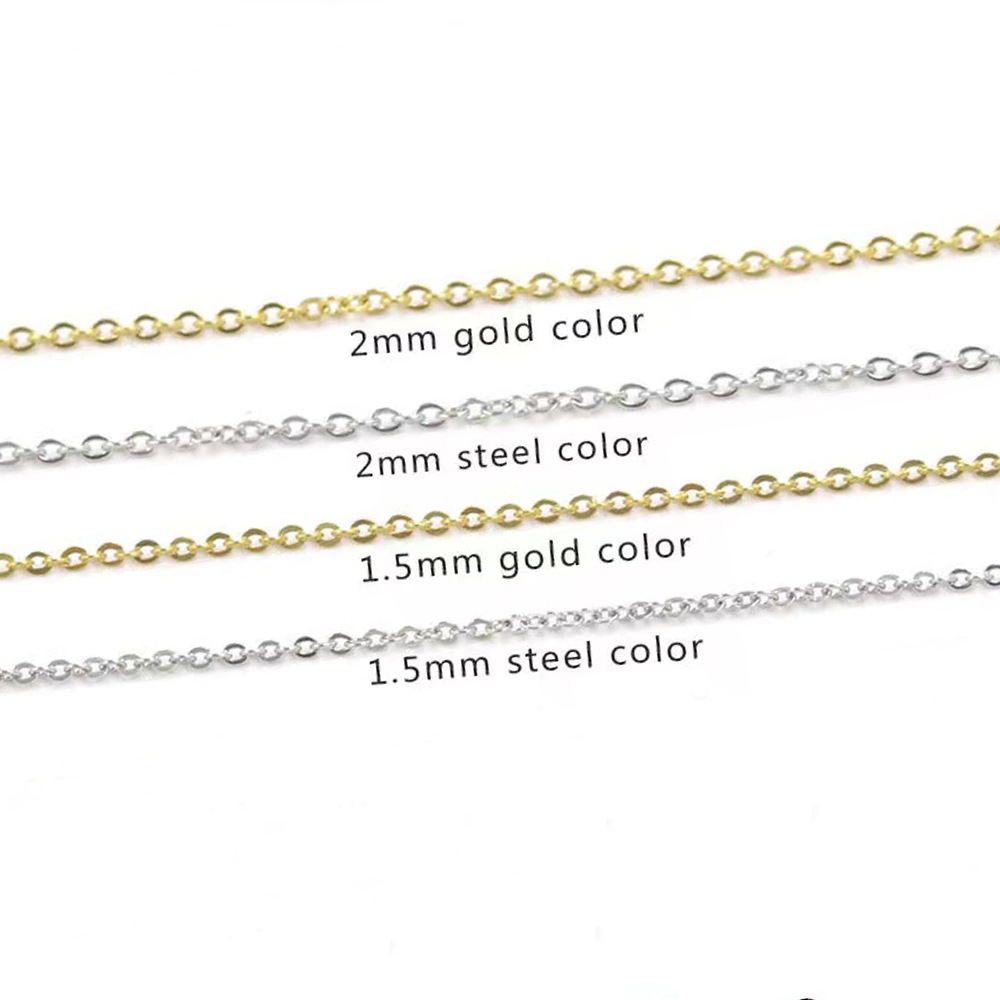 Stainless Steel O-Link, Cross-Link, and DIY Chain Vacuum-Plated 18K Gold Necklace