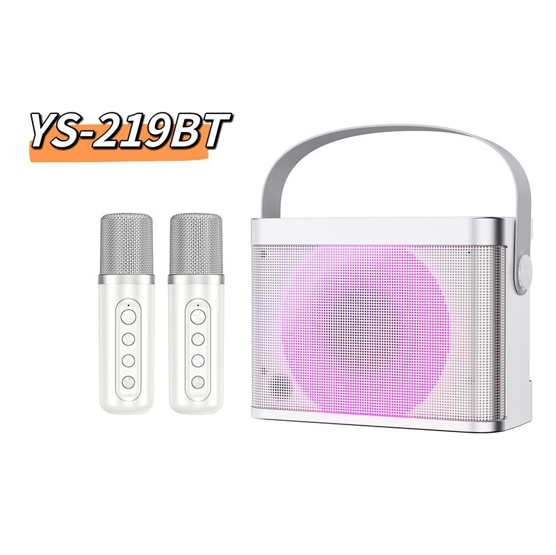YS-219BT Bluetooth Speaker Outdoor Portable RGB Light Wireless Microphone KTV Home Karaoke
