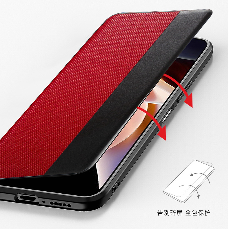 Applicable Huawei Mate 40 side flip smart window leather case Mate 40 Pro no flip answer P50 phone case
