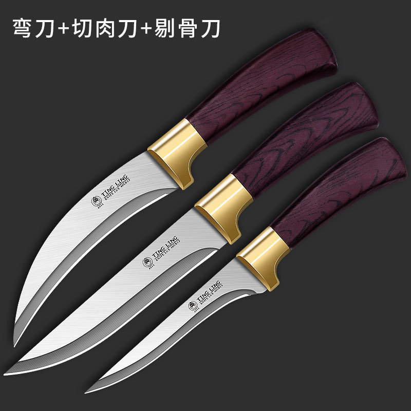 Scraping knife, meat trimming knife, sharp stainless steel pointed knife, boning knife, curved knife, commercial pig slaughter knife, skinning knife, butchering