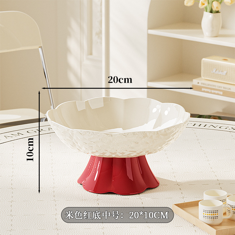 Fruit plate living room coffee table snack plate dried fruit crystal fruit bowl snack plate drain plate